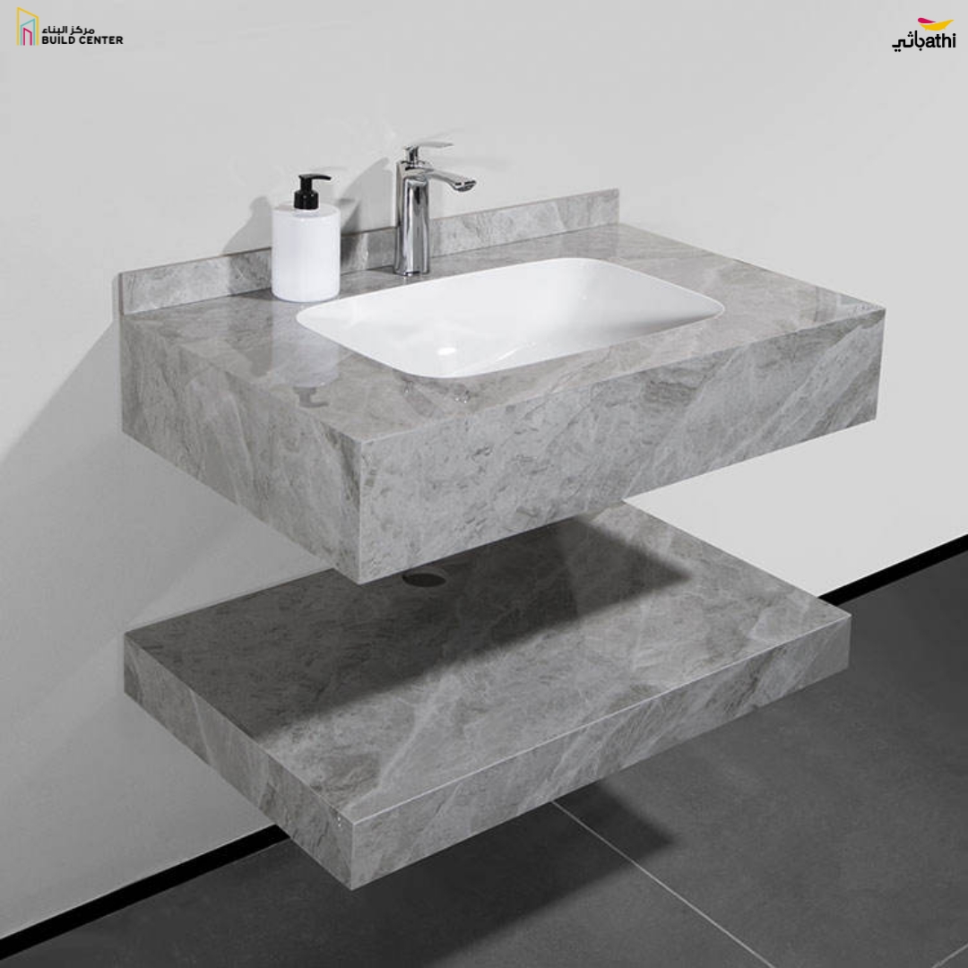 DOUBLE LAYER ROCK SLAB VANITY SET 60CM KL-Y001-N603