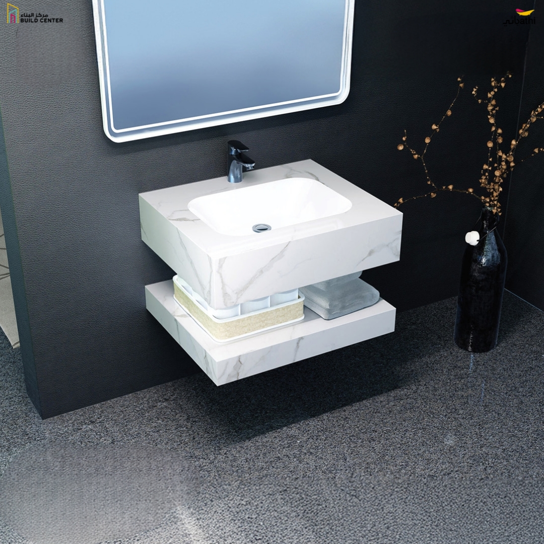 KL-Y001-N803 DOUBLE LAYER ROCK SLAB VANITY SET 80 CM