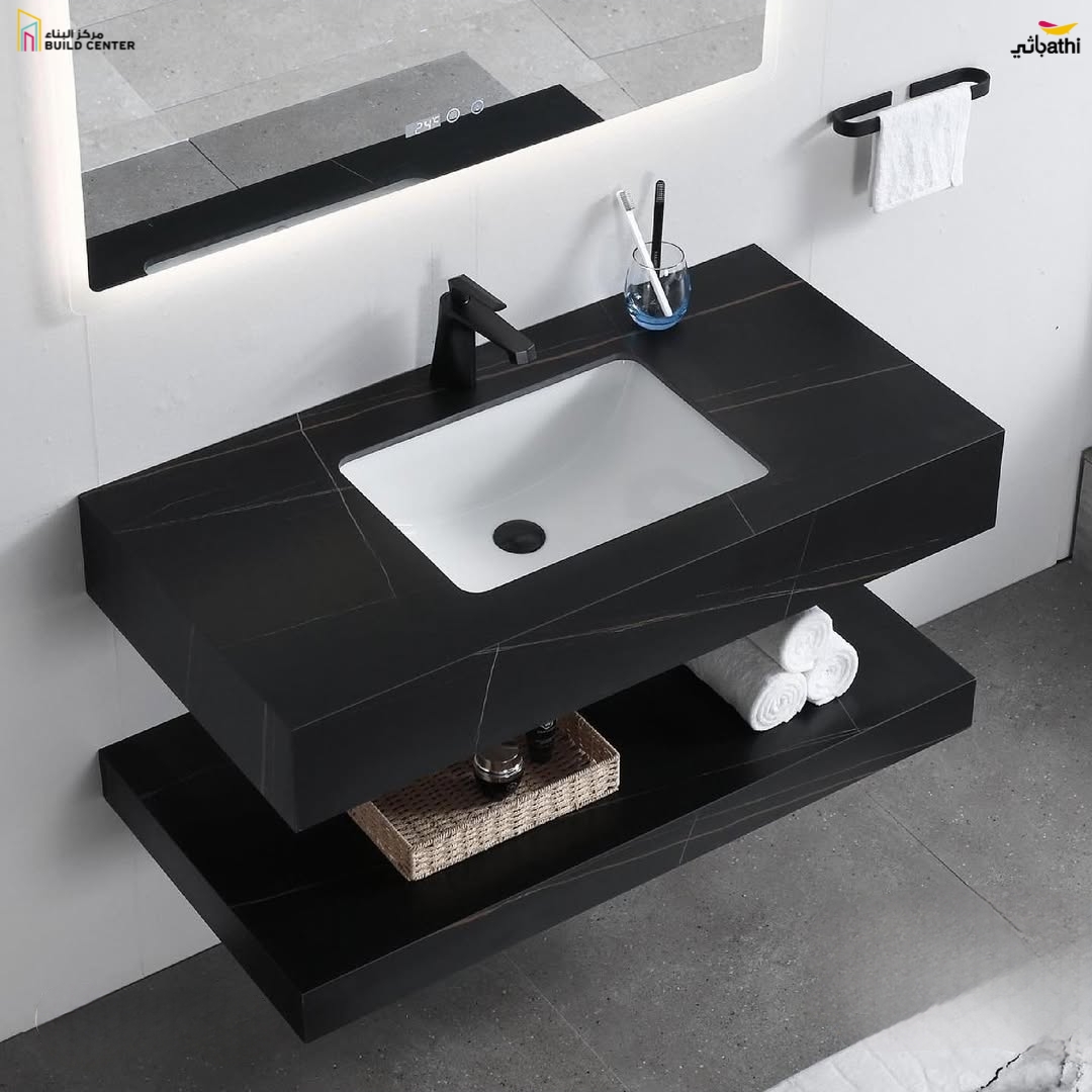 DOUBLE LAYER ROCK SLAB VANITY SET 80 CM KL-Y001-N802
